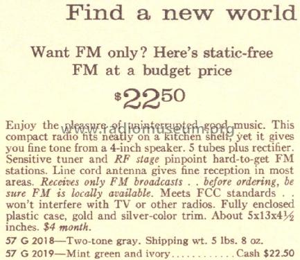 Silvertone 2018 Ch= 132.64402 Order=57G 2018; Sears, Roebuck & Co. (ID = 1671037) Radio