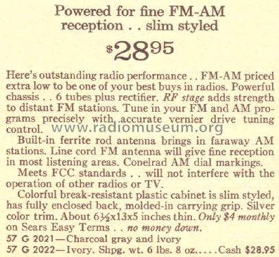 Silvertone 2021 Order=57G 2021; Sears, Roebuck & Co. (ID = 1672681) Radio