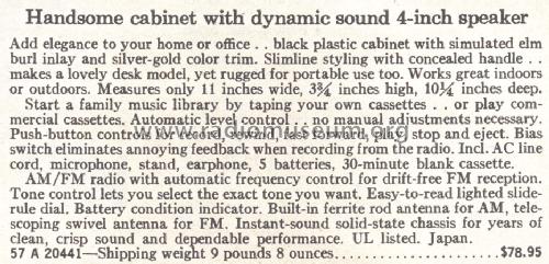 Silvertone 20441 Order= 57A 20441; Sears, Roebuck & Co. (ID = 1722268) Radio