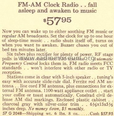 Silvertone 2048 Ch= 528.53792 Order=57G 2048; Sears, Roebuck & Co. (ID = 1672667) Radio