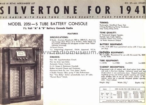 Silvertone Order= 57FM 2051 Ch= 101.642; Sears, Roebuck & Co. (ID = 1291146) Radio