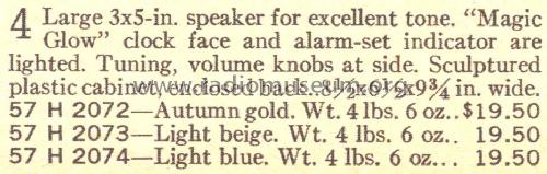 Silvertone 2072 Ch= 528.64080 Order= 57H 2072; Sears, Roebuck & Co. (ID = 1727515) Radio