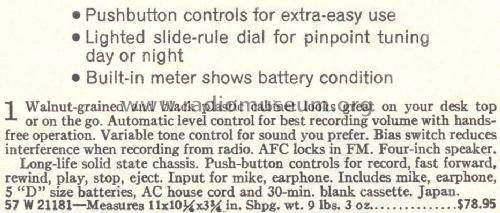 Silvertone 21181 Order= 57W 21181; Sears, Roebuck & Co. (ID = 1727574) Radio