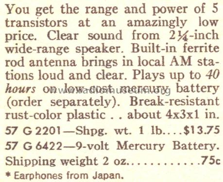 Silvertone 2201 Order=57G 2201; Sears, Roebuck & Co. (ID = 1673789) Radio