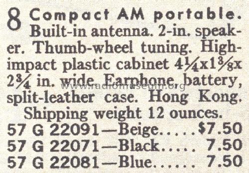 Silvertone 2207 Order= 57G 22071; Sears, Roebuck & Co. (ID = 1676600) Radio