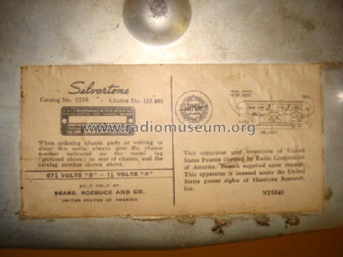 Silvertone 2210 132.880 Order=57G 02210; Sears, Roebuck & Co. (ID = 755442) Radio