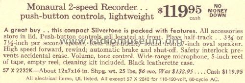 Silvertone 2232 Order=57X 2232K; Sears, Roebuck & Co. (ID = 1684856) R-Player