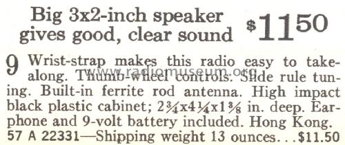 Silvertone 22331 Order= 57A 22331; Sears, Roebuck & Co. (ID = 1721981) Radio