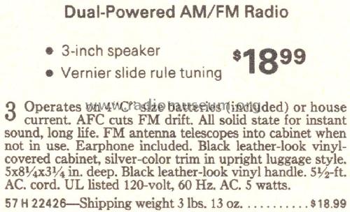 Silvertone 22426 Order= 57H 22426; Sears, Roebuck & Co. (ID = 1736998) Radio