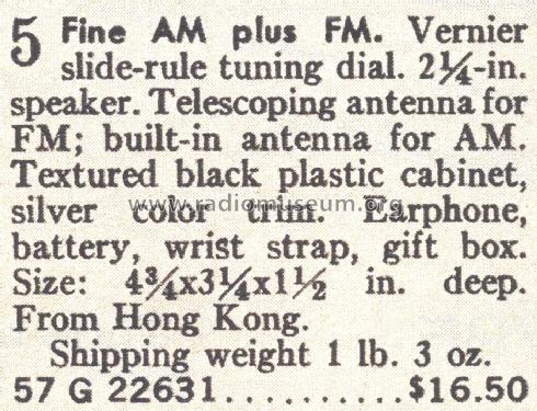 Silvertone 22631 Order=57G 22631; Sears, Roebuck & Co. (ID = 1676583) Radio