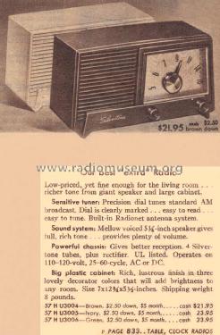 Silvertone 3005 Ch= 757.130 Order=57D 03005; Sears, Roebuck & Co. (ID = 1601590) Radio