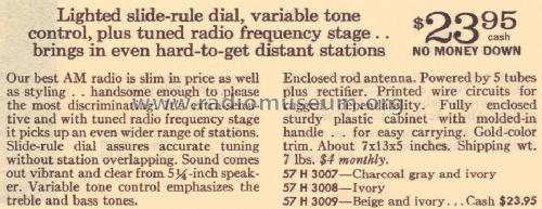 Silvertone 3007 Order=57H 3007; Sears, Roebuck & Co. (ID = 1651915) Radio