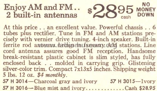 Silvertone 3014 Order=57H 3014; Sears, Roebuck & Co. (ID = 1650750) Radio