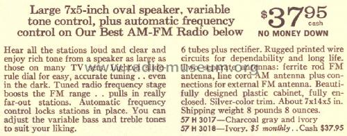 Silvertone 3017 Ch= 132.68801 Order=57H 3017; Sears, Roebuck & Co. (ID = 1656629) Radio