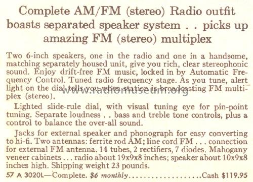 Silvertone 3020 Ch= 132.70001 or 132.70002 Order=57A 3020L; Sears, Roebuck & Co. (ID = 1691820) Radio