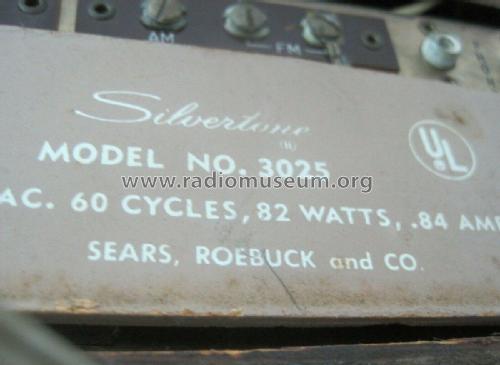 Silvertone 3025 Tuner-Amplifier Order=57A 3025K; Sears, Roebuck & Co. (ID = 2638713) Radio