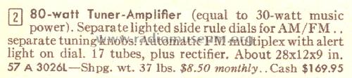 Silvertone 3026 Tuner-Amplifier Order=57A 3026L; Sears, Roebuck & Co. (ID = 1691791) Radio