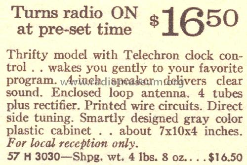 Silvertone 3030 Ch= 528.54400 Order=57H 3030; Sears, Roebuck & Co. (ID = 1650452) Radio