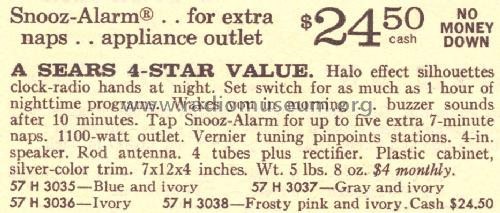 Silvertone 3035 Ch= 528.53760 Order=57H 3035; Sears, Roebuck & Co. (ID = 1652938) Radio