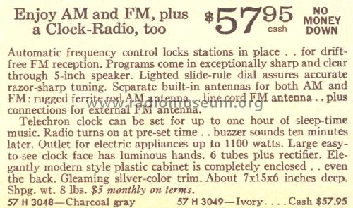 Silvertone 3048 Ch= 528.54420 Order=57H 3048; Sears, Roebuck & Co. (ID = 1654197) Radio