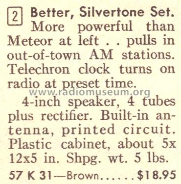 Silvertone 31 Order=57K 31; Sears, Roebuck & Co. (ID = 1659916) Radio