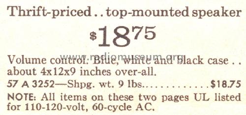 Silvertone 3252 Order=57A 3252; Sears, Roebuck & Co. (ID = 1695097) R-Player