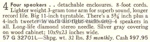 Silvertone 32701 Order=57G 32701L; Sears, Roebuck & Co. (ID = 1682099) R-Player