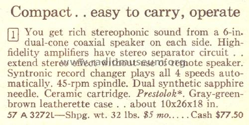 Silvertone 3272 Order=57A 3272L; Sears, Roebuck & Co. (ID = 1695078) R-Player