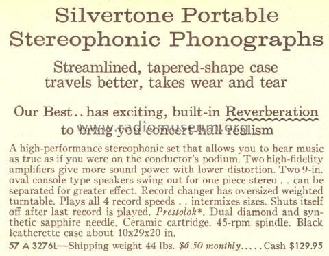 Silvertone 3276 Order=57A 3276L; Sears, Roebuck & Co. (ID = 1694878) R-Player