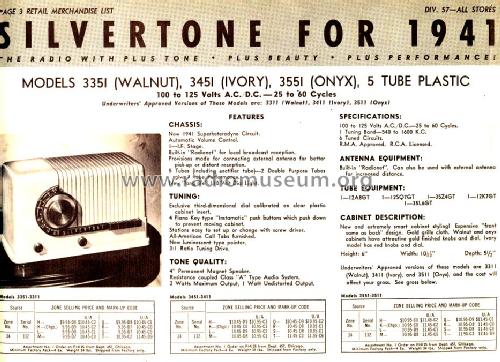 Silvertone Order= 57H 3351 Ch= 132.802-2C ; Sears, Roebuck & Co. (ID = 1289519) Radio