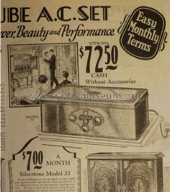 Silvertone 33 Order= 57N 4158 or 4160; Sears, Roebuck & Co. (ID = 1299867) Radio