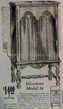 Silvertone 34 Order= 57N 4132 or 4162; Sears, Roebuck & Co. (ID = 1299868) Radio