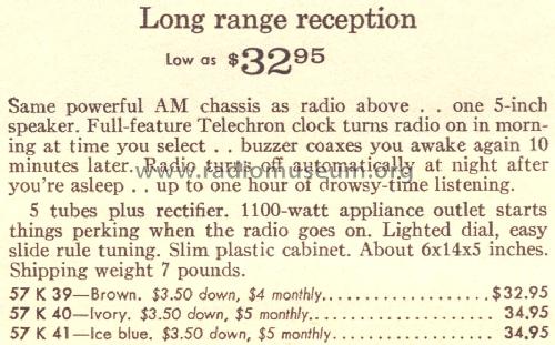 Silvertone 39 Ch= 528.53610 Order=57K 39; Sears, Roebuck & Co. (ID = 1659880) Radio