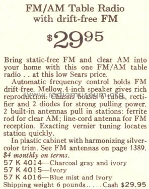 Silvertone 4015 Ch= 132.77301 Order=57K 4015; Sears, Roebuck & Co. (ID = 1689395) Radio