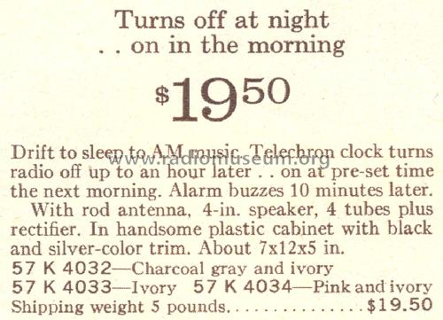 Silvertone 4032 Ch= 528.53500 Order=57K 4032; Sears, Roebuck & Co. (ID = 1689075) Radio