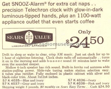 Silvertone 4038 Ch= 528.53760 Order=57K 4038; Sears, Roebuck & Co. (ID = 1690656) Radio