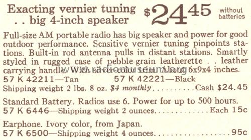 Silvertone 42221 Ch= 528.54960 Order=57K 42221; Sears, Roebuck & Co. (ID = 1687137) Radio