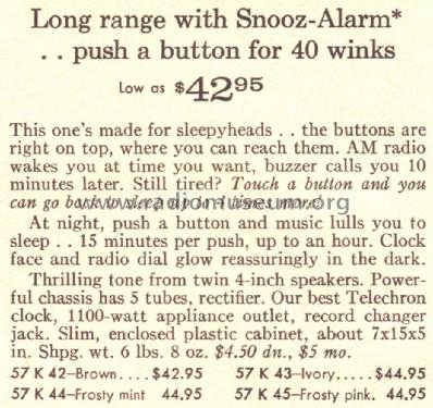 Silvertone 42 Ch= 528.53700 Order=57K 42; Sears, Roebuck & Co. (ID = 1659265) Radio