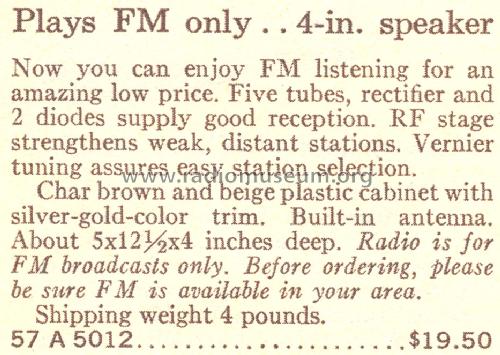 Silvertone 5012 Order=57A 5012; Sears, Roebuck & Co. (ID = 1623803) Radio