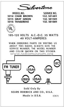 Silvertone 5016 Order=57A 5016; Sears, Roebuck & Co. (ID = 2981532) Radio