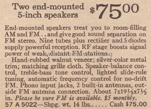 Silvertone 5022 Order=57A 5022; Sears, Roebuck & Co. (ID = 1628108) Radio