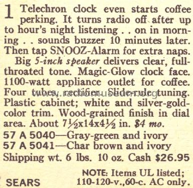 Silvertone 5040 Order=57A 5040; Sears, Roebuck & Co. (ID = 1623360) Radio