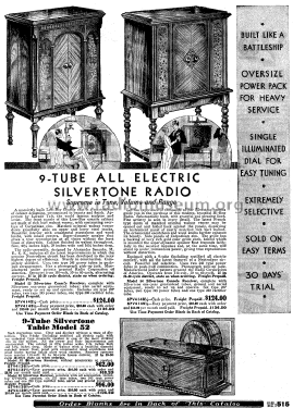 Silvertone 52 Order= 57V 4136 or 4138; Sears, Roebuck & Co. (ID = 1253562) Radio