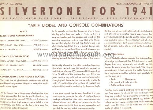 Silvertone Order= 57F 5751 Ch= 110.403; Sears, Roebuck & Co. (ID = 1290721) Radio