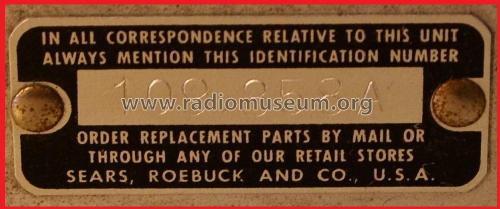 Silvertone 5772 Ch=109358; Sears, Roebuck & Co. (ID = 1964758) Radio