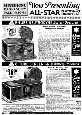 Silvertone 5-Tube Neutrodyne Order= 57DM 1050 or 1052; Sears, Roebuck & Co. (ID = 1255989) Radio