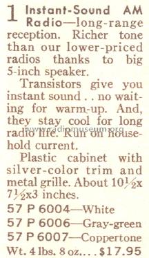 Silvertone 6006 Ch= 132.91601 Order=57P 6006; Sears, Roebuck & Co. (ID = 1699846) Radio