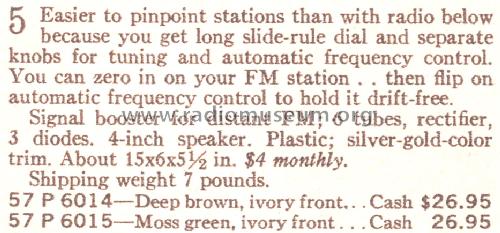 Silvertone 6015 Ch= 132.91801 Order=57P 6015; Sears, Roebuck & Co. (ID = 1700229) Radio