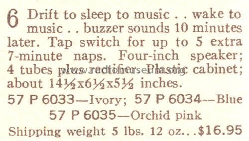 Silvertone 6033 Order=57P 6033; Sears, Roebuck & Co. (ID = 1698677) Radio