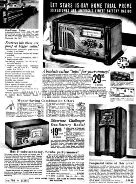 Silvertone 6072 Order= 57K 6072 Ch= 101.513; Sears, Roebuck & Co. (ID = 1285391) Radio